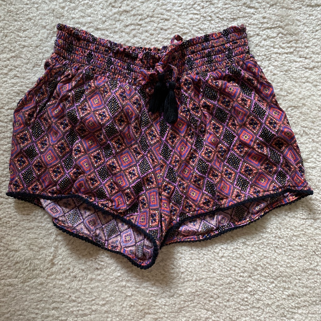 Patterned Drawstring Shorts